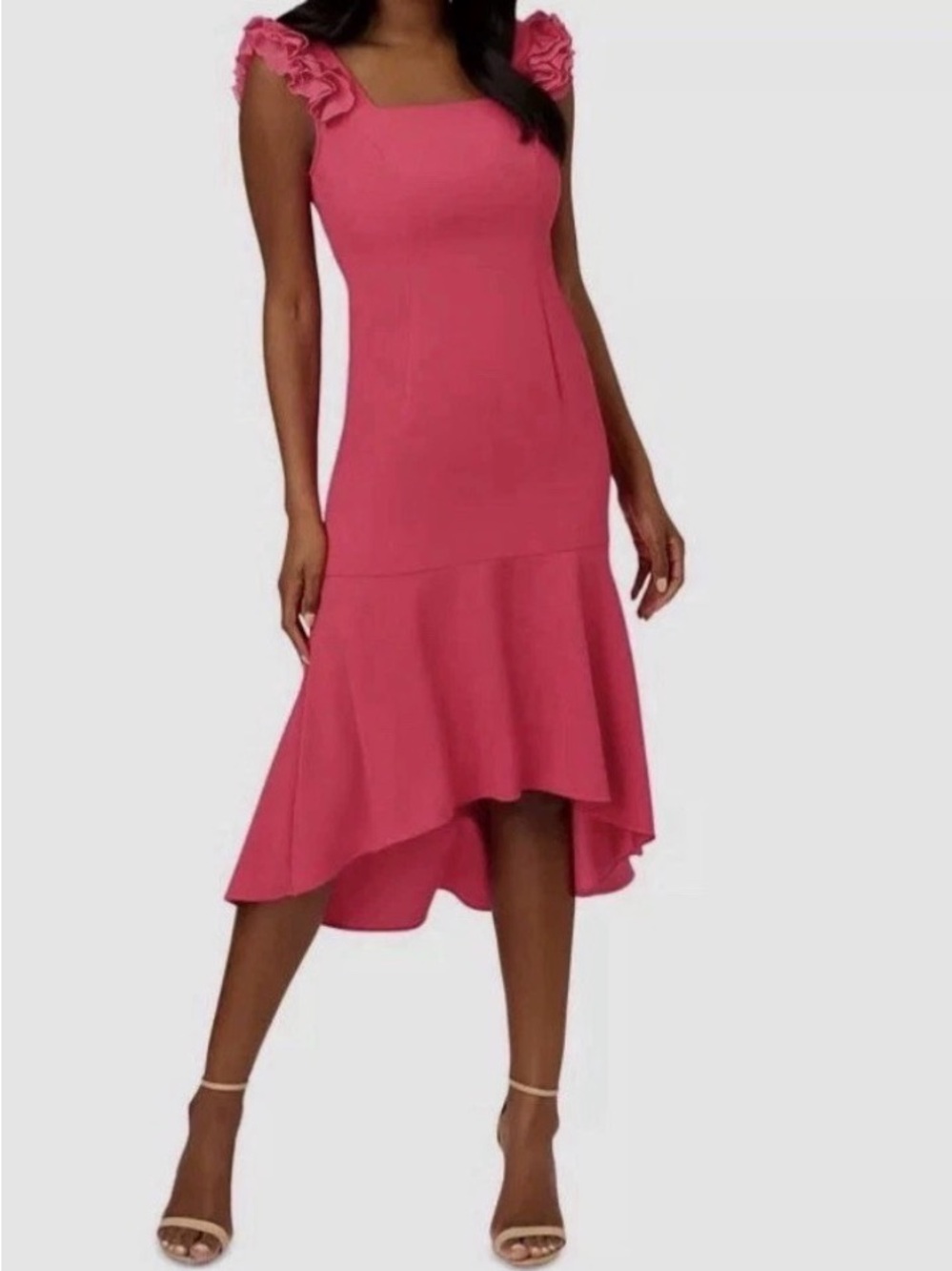 Adrianna Papell dress, size 16, NEW with tags, Ruffled Strap High-Low Dress -m